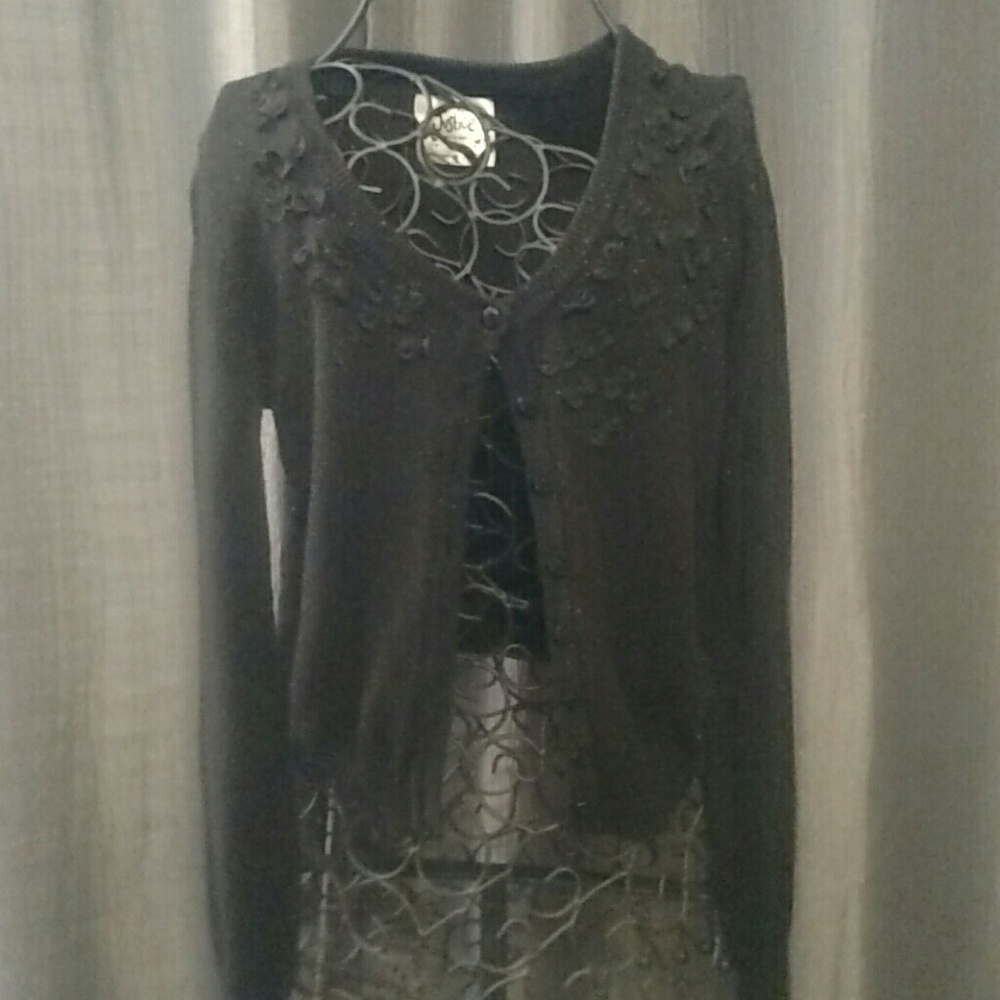 Justice black cardigan